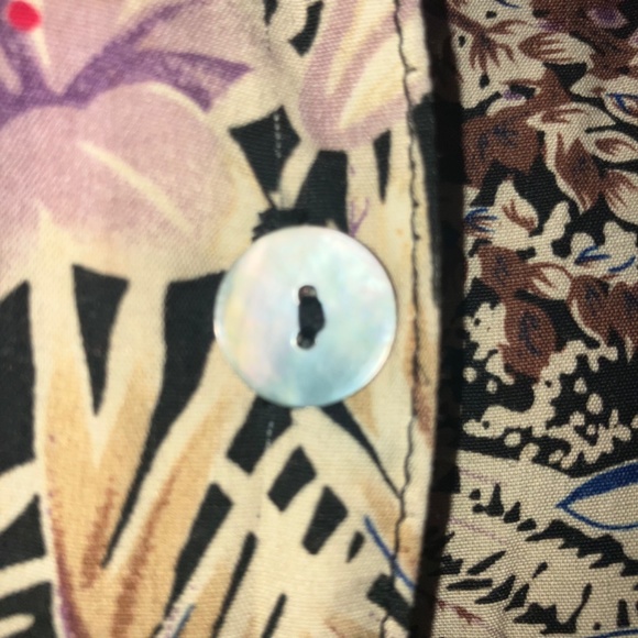 Brown and coral cool toned floral button down adjustable waist long dress - Picture 12 of 14